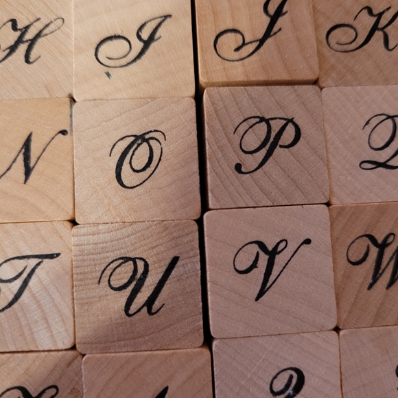 JoAnn Craft Essentials Rubber Stamps LG Script Alphabet and Numbers Mounted - Picture 2 of 8